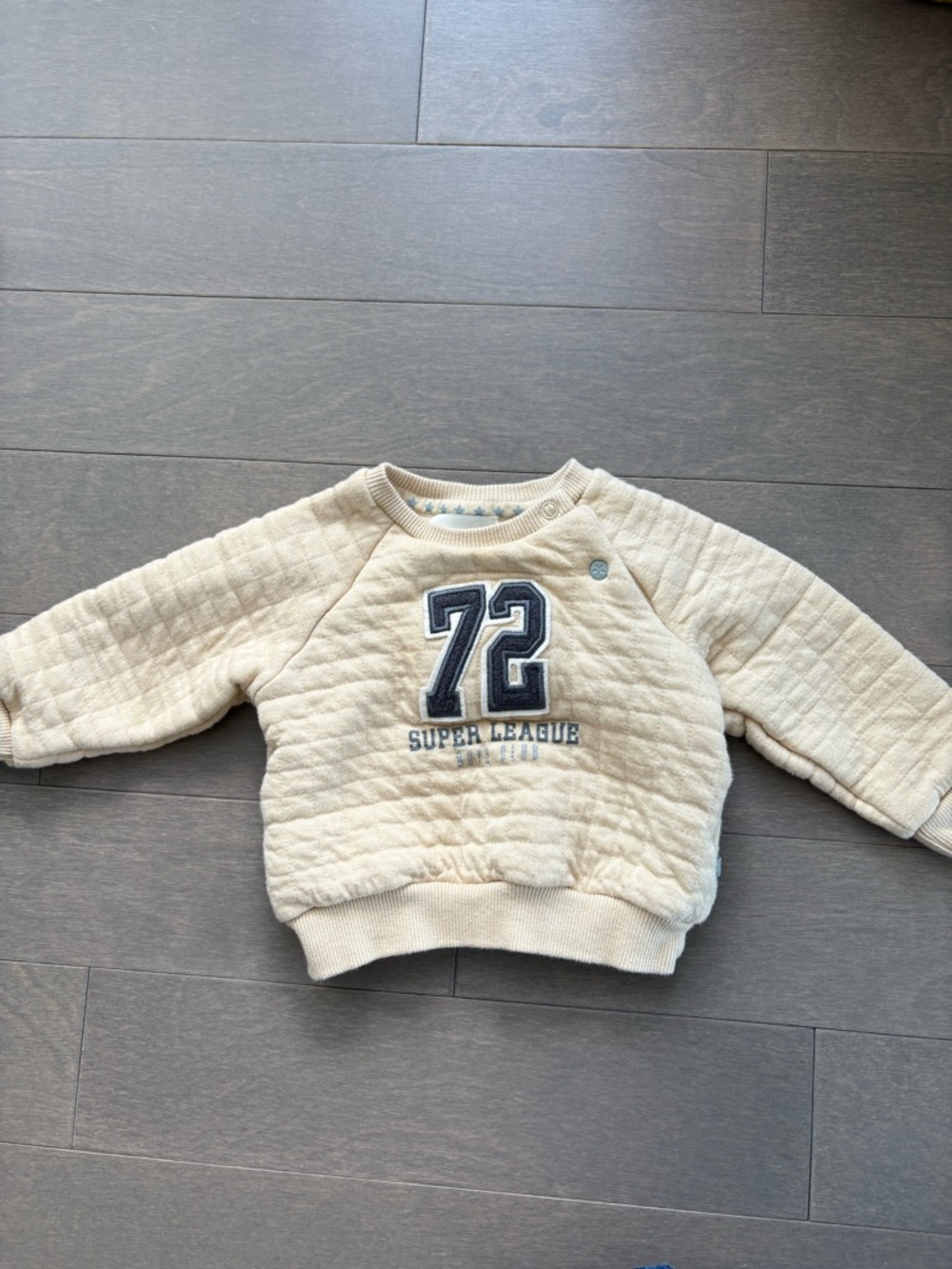 Cream '72 Super League' Quilted Sweatshirt, 3-6M